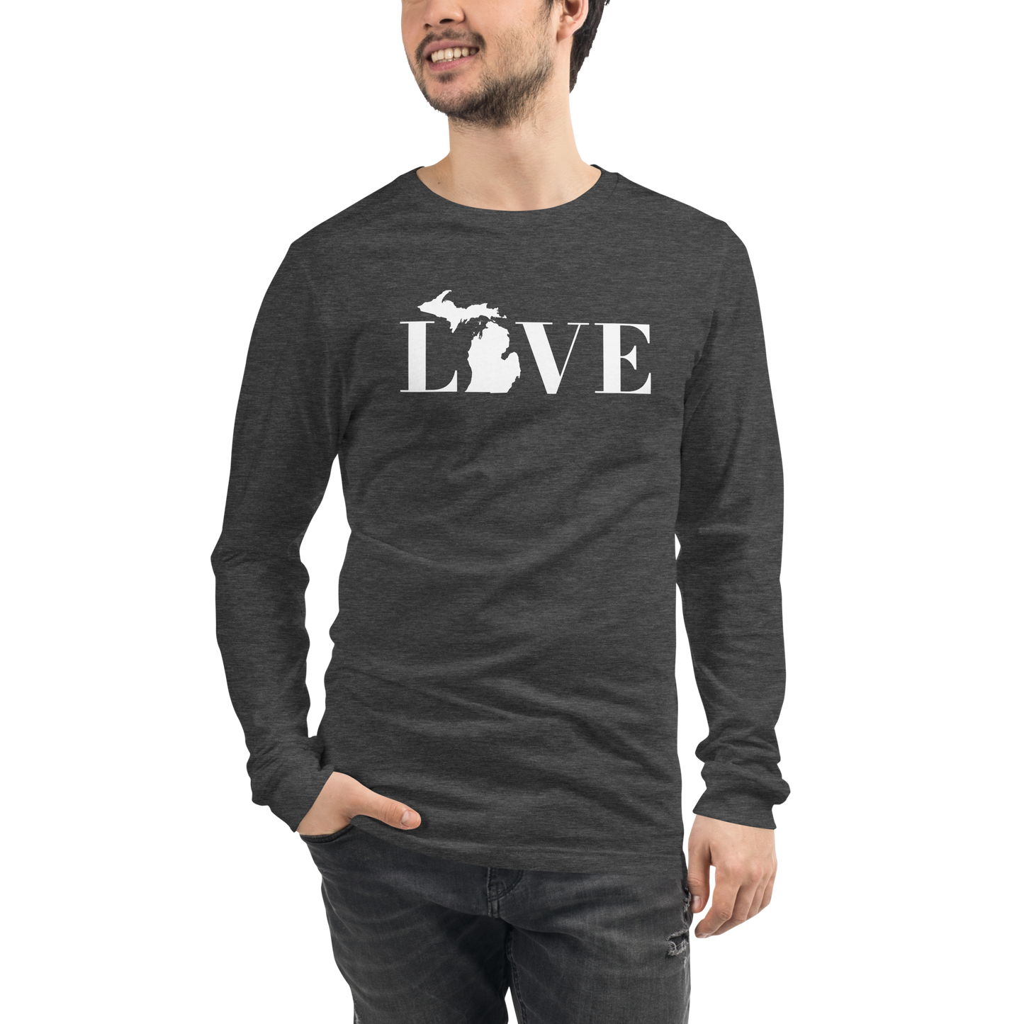 Michigan 'Love' T-Shirt (Didone Font) | Unisex Long Sleeve