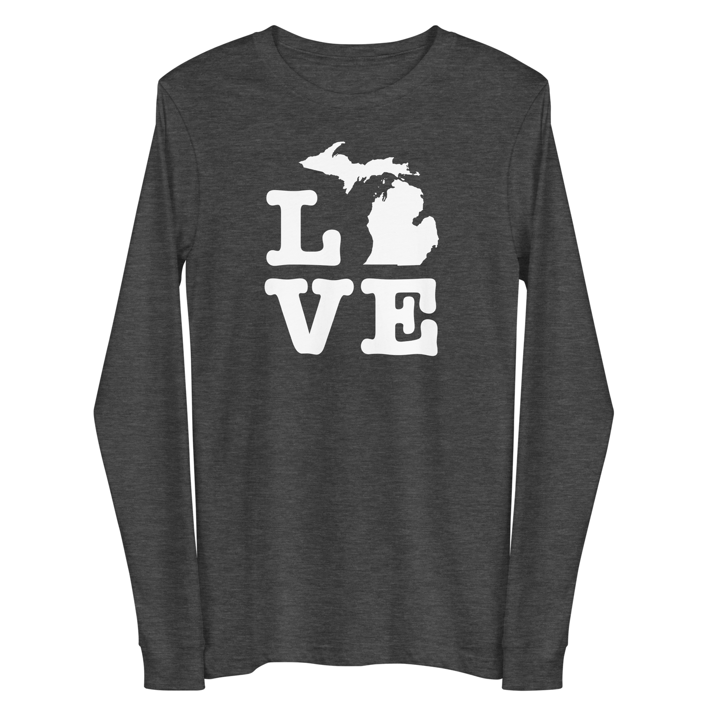 Michigan 'Love' T-Shirt (Typewriter Font) | Unisex Long Sleeve