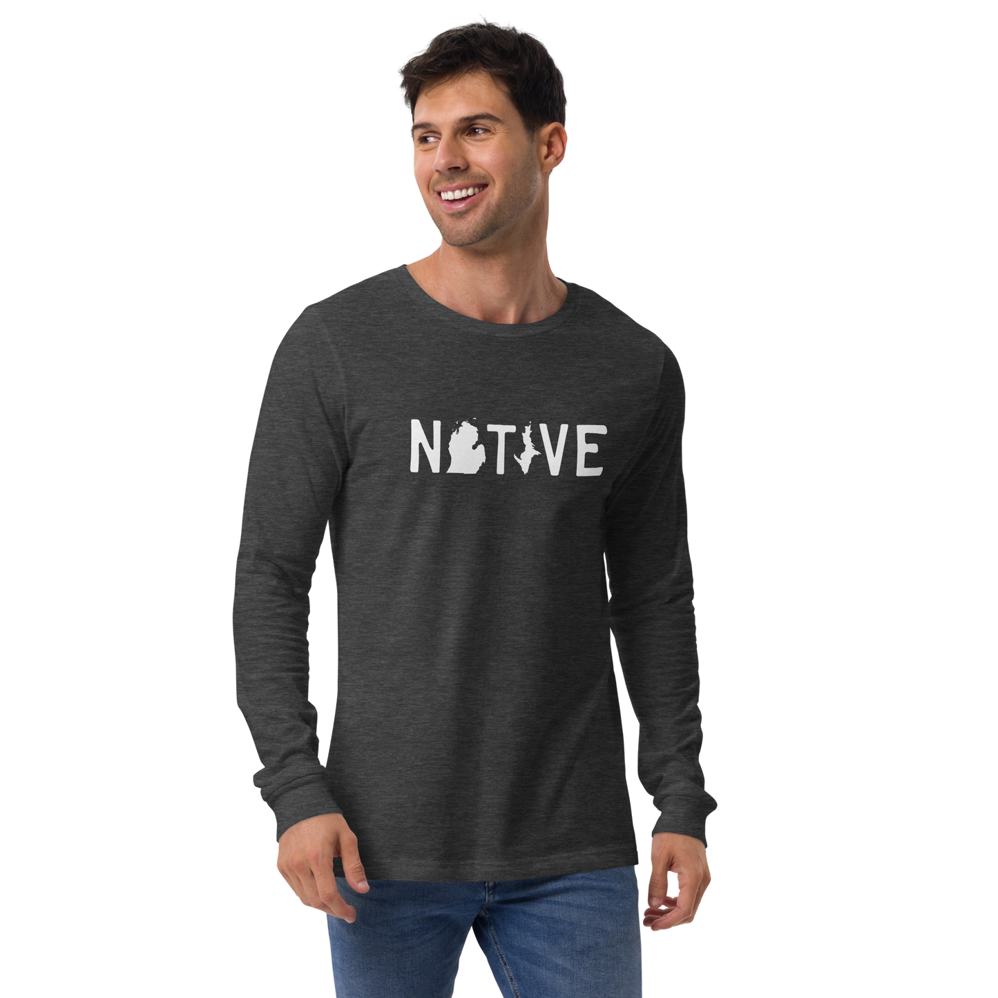 Michigan 'Native' T-Shirt (Licence Plate Font) | Unisex Long Sleeve