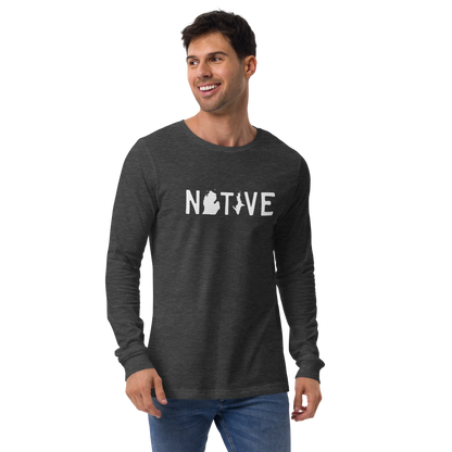 Michigan 'Native' T-Shirt (Licence Plate Font) | Unisex Long Sleeve