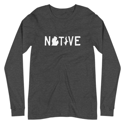 Michigan 'Native' T-Shirt (Licence Plate Font) | Unisex Long Sleeve