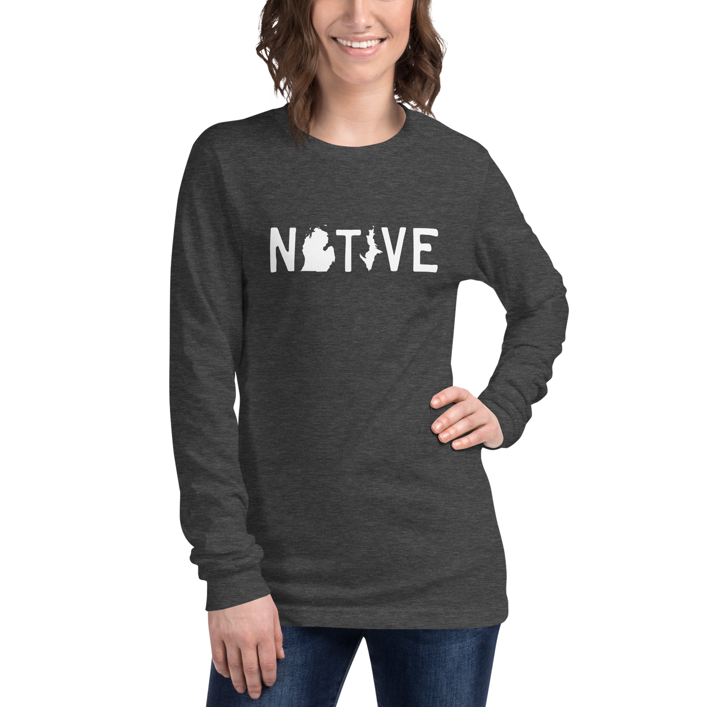 Michigan 'Native' T-Shirt (Licence Plate Font) | Unisex Long Sleeve