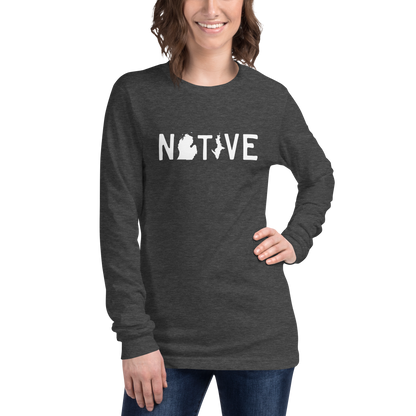 Michigan 'Native' T-Shirt (Licence Plate Font) | Unisex Long Sleeve