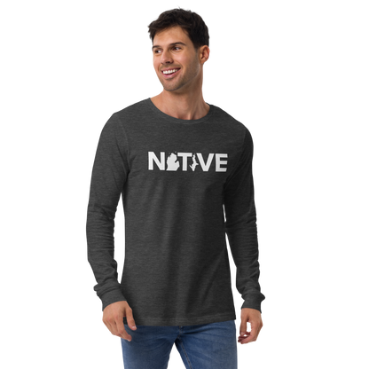 Michigan 'Native' T-Shirt (Geometric Sans Font) | Unisex Long Sleeve