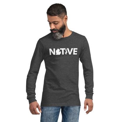 Michigan 'Native' T-Shirt (Geometric Sans Font) | Unisex Long Sleeve