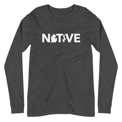 Michigan 'Native' T-Shirt (Geometric Sans Font) | Unisex Long Sleeve