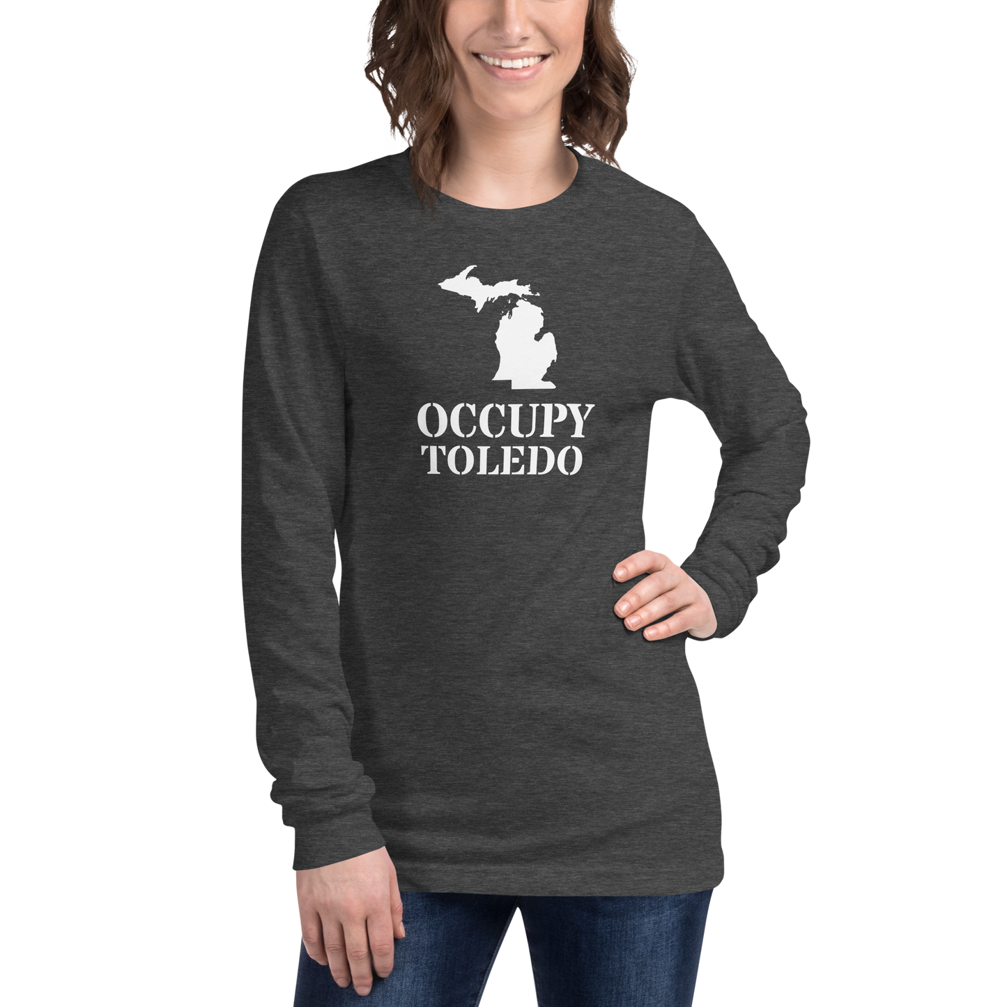 'Occupy Toledo' T-Shirt (w/ Corrected Michigan Outline) | Unisex Long Sleeve