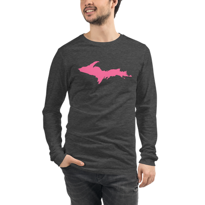 Michigan Upper Peninsula T-Shirt (w/ Pink UP Outline) | Unisex Long Sleeve