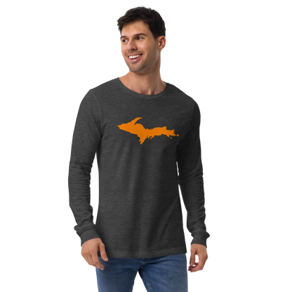 Michigan Upper Peninsula T-Shirt (w/ Orange UP Outline) | Unisex Long Sleeve