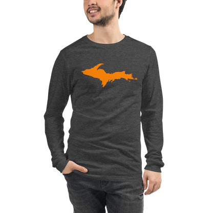 Michigan Upper Peninsula T-Shirt (w/ Orange UP Outline) | Unisex Long Sleeve