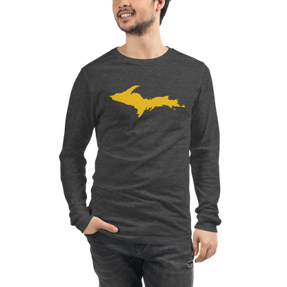 Michigan Upper Peninsula T-Shirt (w/ Gold UP Outline) | Unisex Long Sleeve