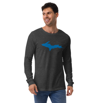 Michigan Upper Peninsula T-Shirt (w/ Azure UP Outline) | Unisex Long Sleeve