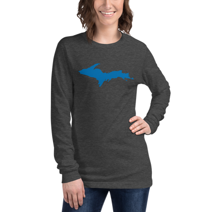 Michigan Upper Peninsula T-Shirt (w/ Azure UP Outline) | Unisex Long Sleeve