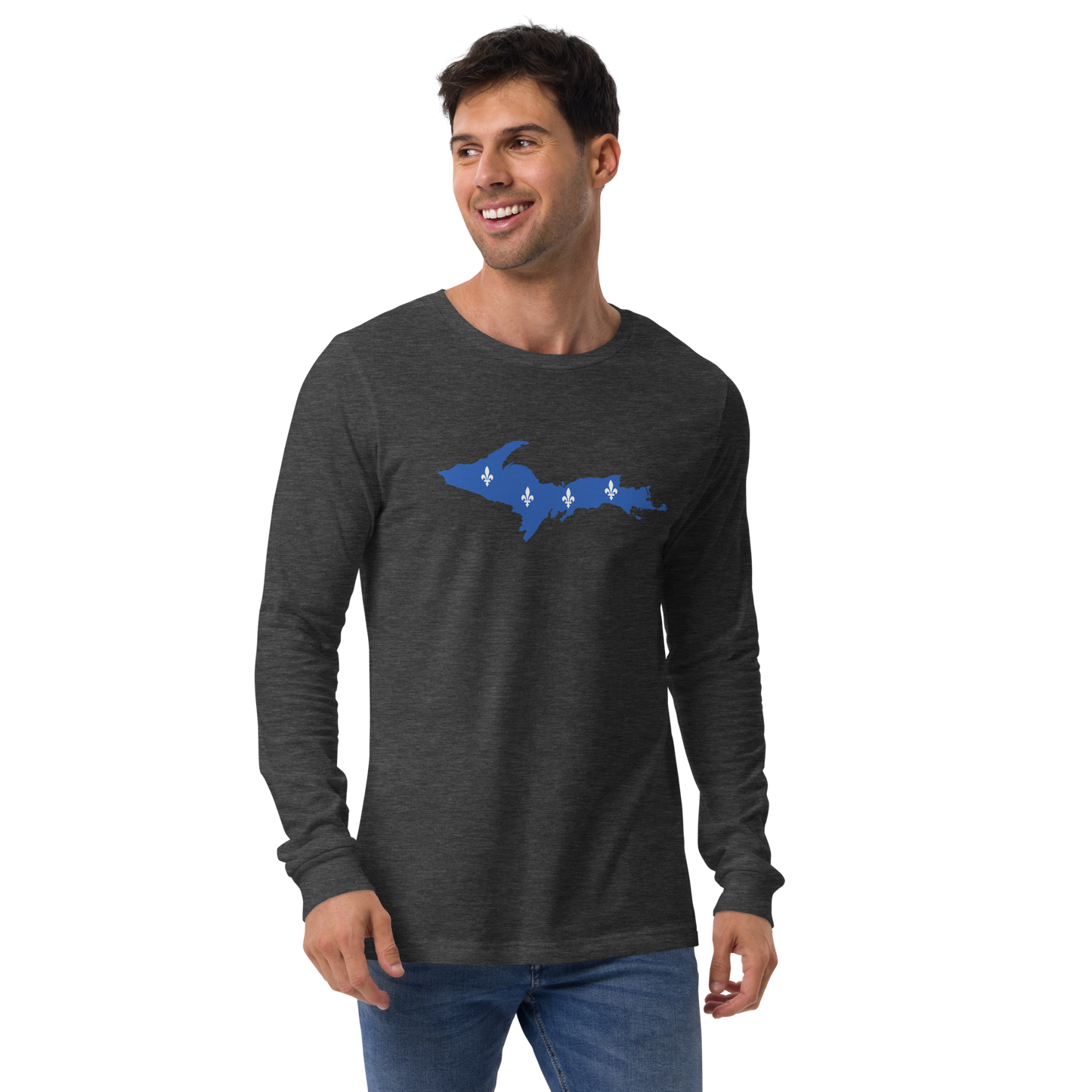 Michigan Upper Peninsula T-Shirt (w/ UP Quebec Flag Outline) | Unisex Long Sleeve