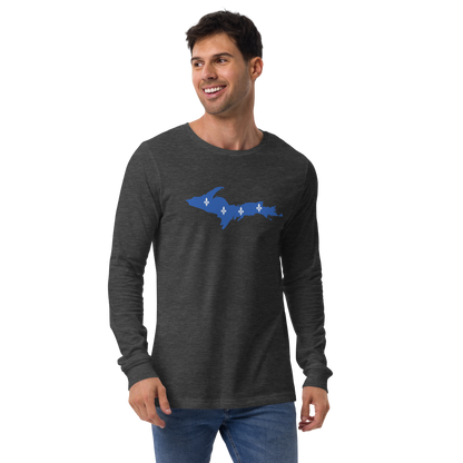 Michigan Upper Peninsula T-Shirt (w/ UP Quebec Flag Outline) | Unisex Long Sleeve