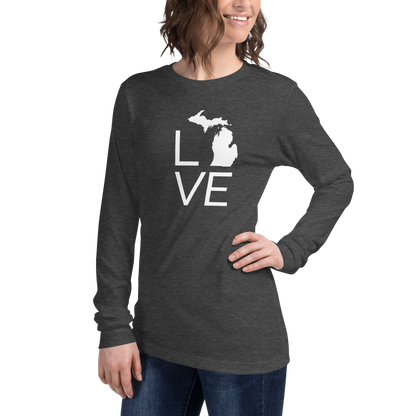 Michigan 'Love' T-Shirt (Thin Sans Font) | Unisex Long Sleeve