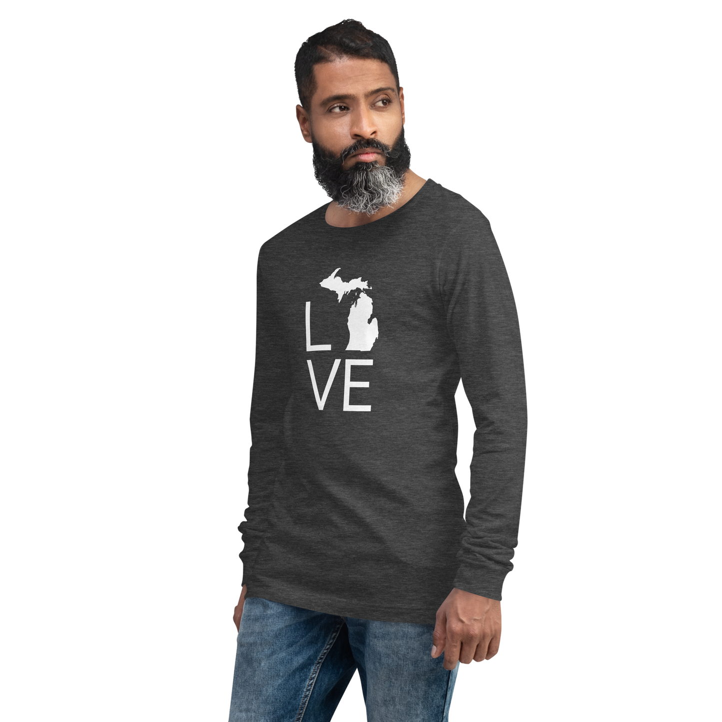 Michigan 'Love' T-Shirt (Thin Sans Font) | Unisex Long Sleeve