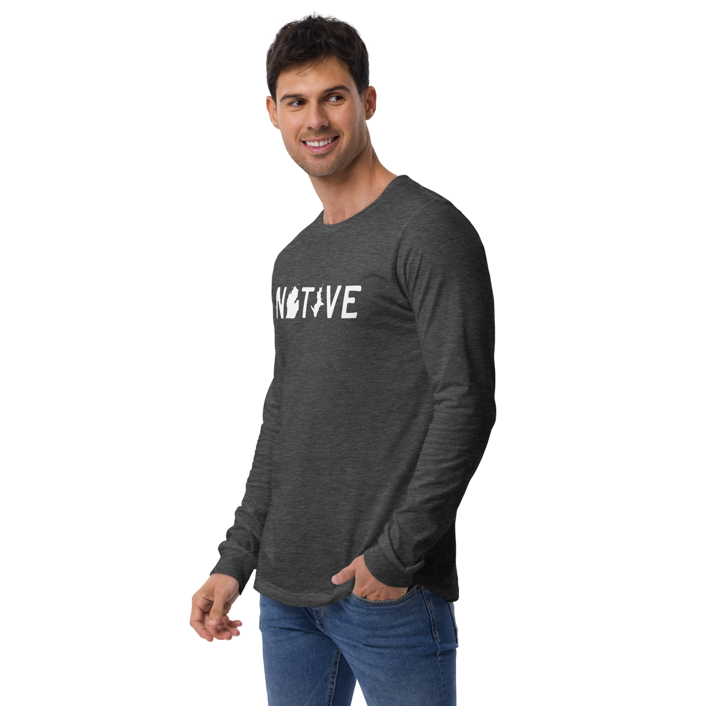 Michigan 'Native' T-Shirt (Licence Plate Font) | Unisex Long Sleeve