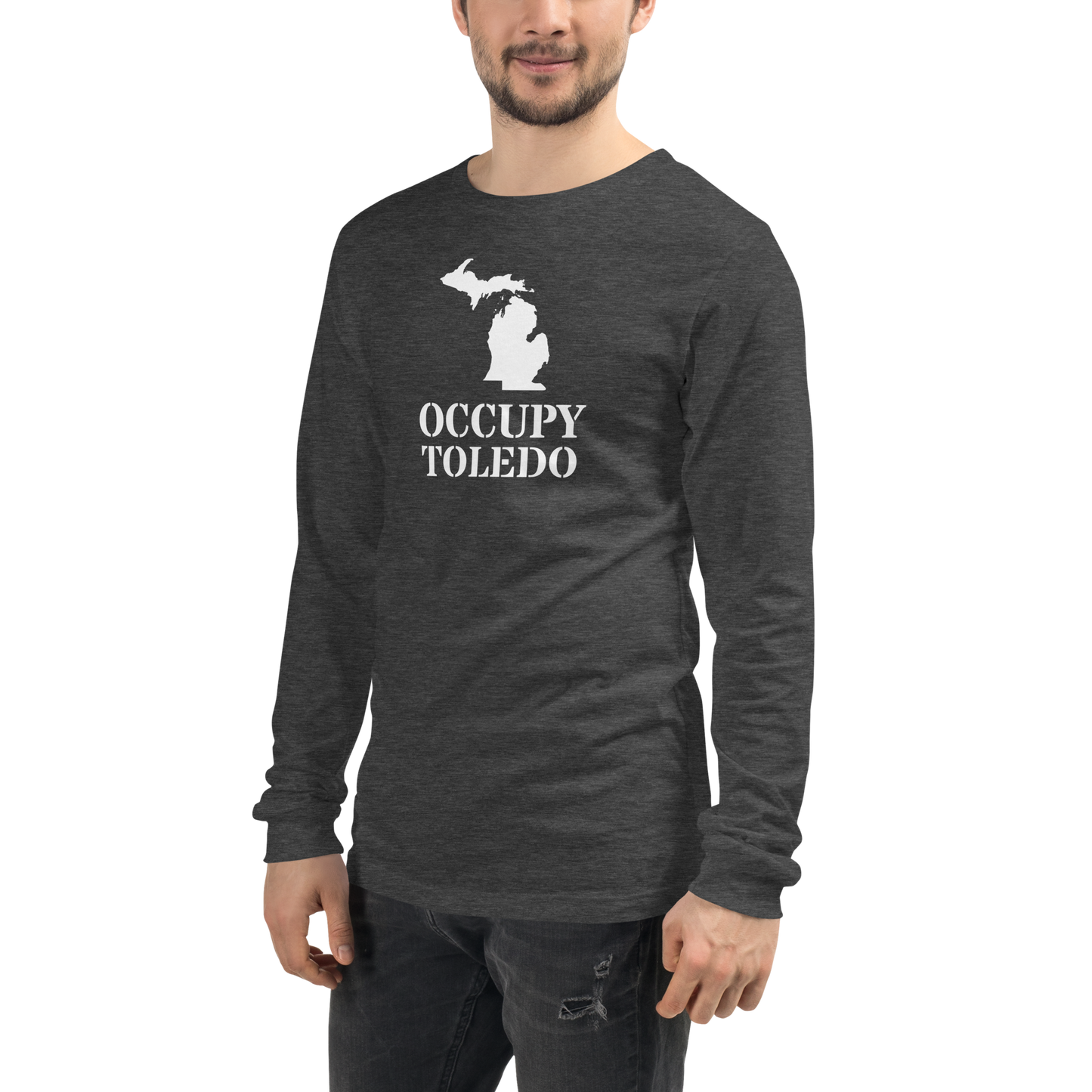 'Occupy Toledo' T-Shirt (w/ Corrected Michigan Outline) | Unisex Long Sleeve