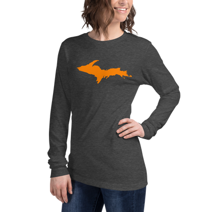 Michigan Upper Peninsula T-Shirt (w/ Orange UP Outline) | Unisex Long Sleeve