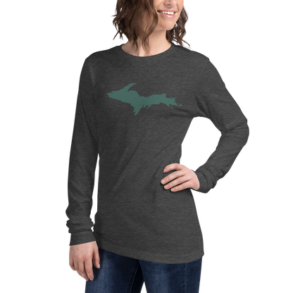 Michigan Upper Peninsula T-Shirt (w/ Green UP Outline) | Unisex Long Sleeve