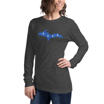 Michigan Upper Peninsula T-Shirt (w/ UP Quebec Flag Outline) | Unisex Long Sleeve