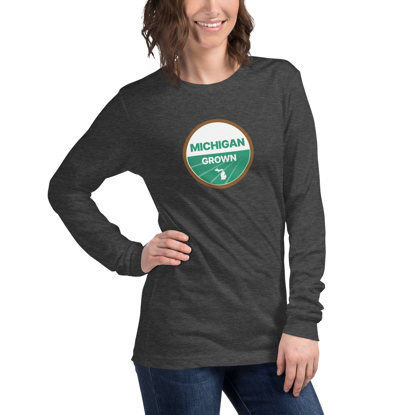 'Michigan Grown' Long Sleeve T-Shirt (Organic Certification Parody)