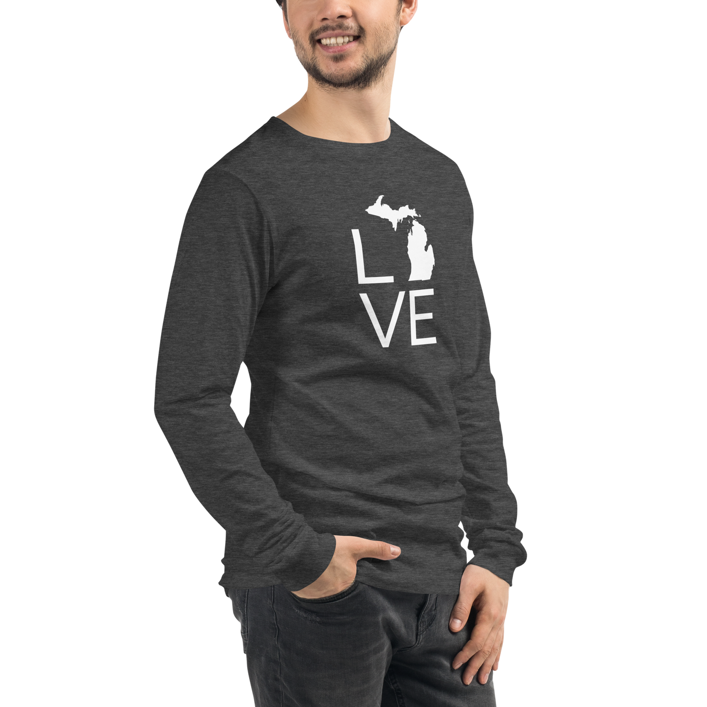 Michigan 'Love' T-Shirt (Thin Sans Font) | Unisex Long Sleeve