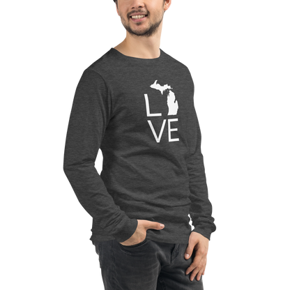 Michigan 'Love' T-Shirt (Thin Sans Font) | Unisex Long Sleeve