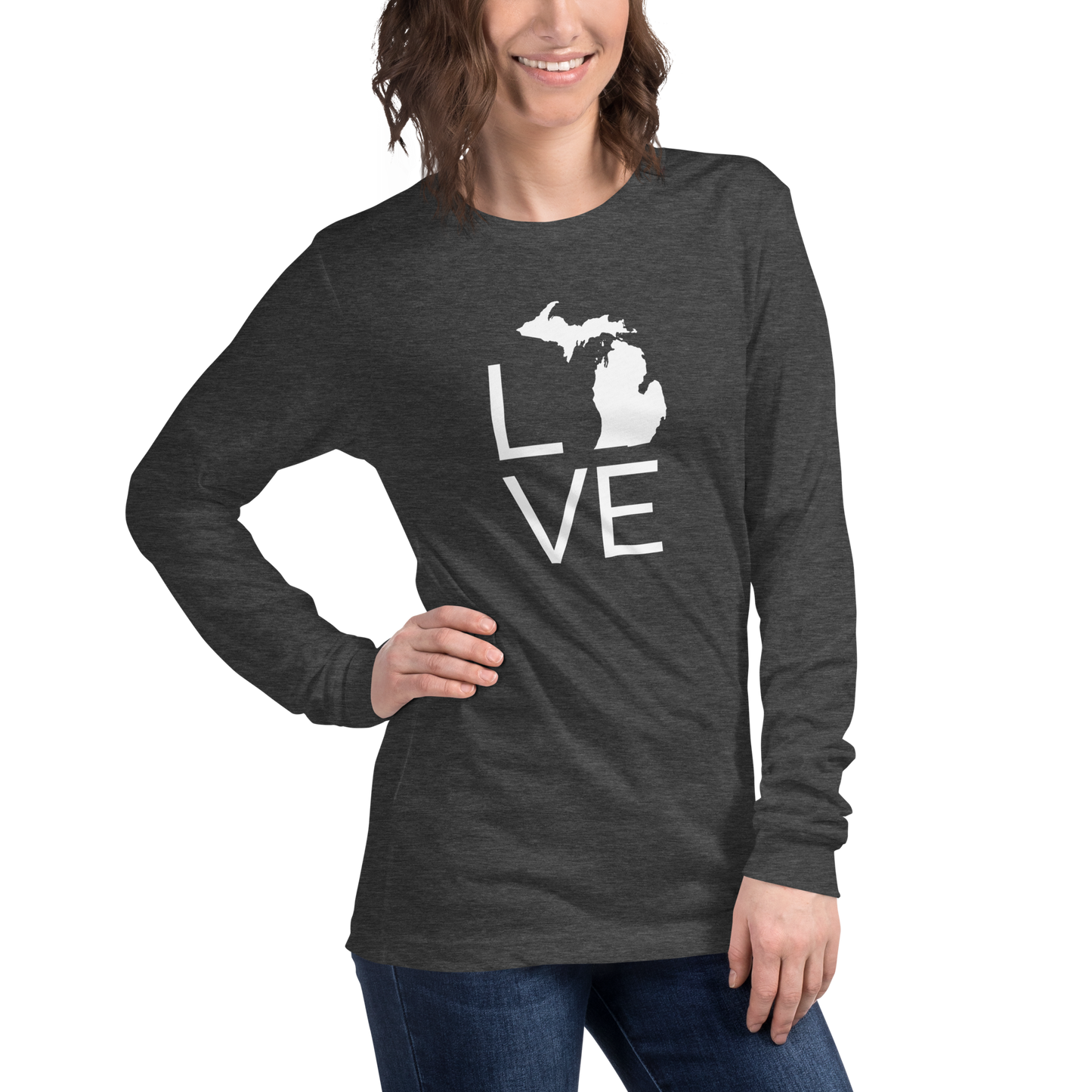 Michigan 'Love' T-Shirt (Thin Sans Font) | Unisex Long Sleeve