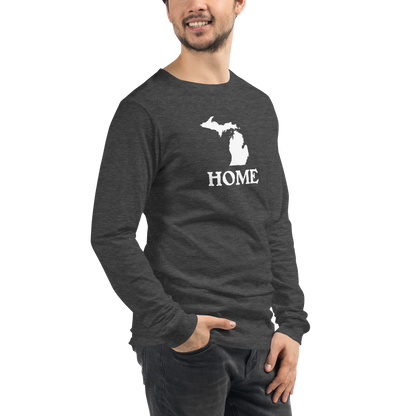 Michigan 'Home' T-Shirt (Woodcut Font) | Unisex Long Sleeve