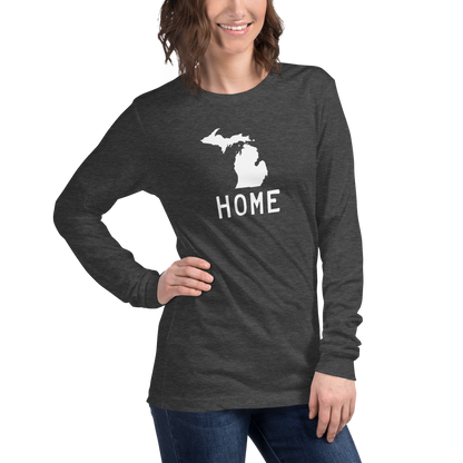 Michigan 'Home' T-Shirt (Licence Plate Font) | Unisex Long Sleeve