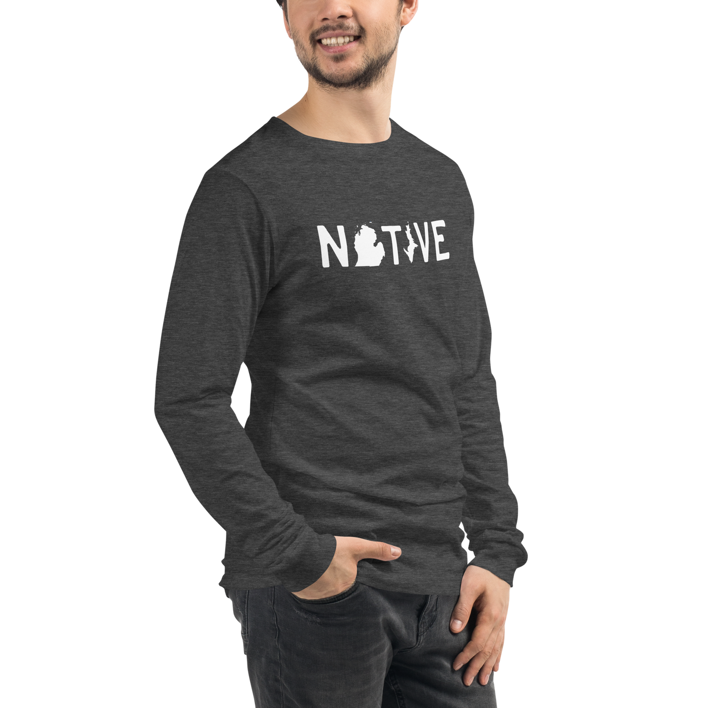 Michigan 'Native' T-Shirt (Licence Plate Font) | Unisex Long Sleeve