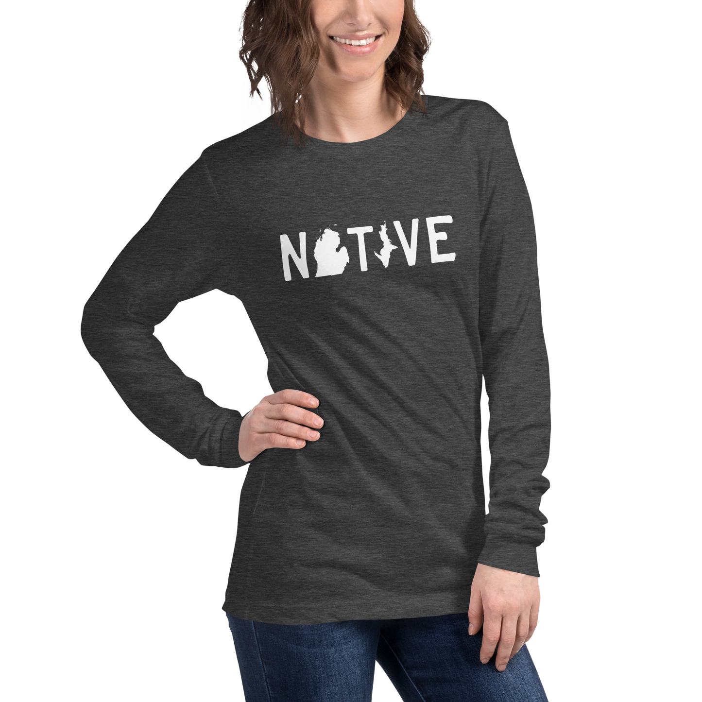 Michigan 'Native' T-Shirt (Licence Plate Font) | Unisex Long Sleeve