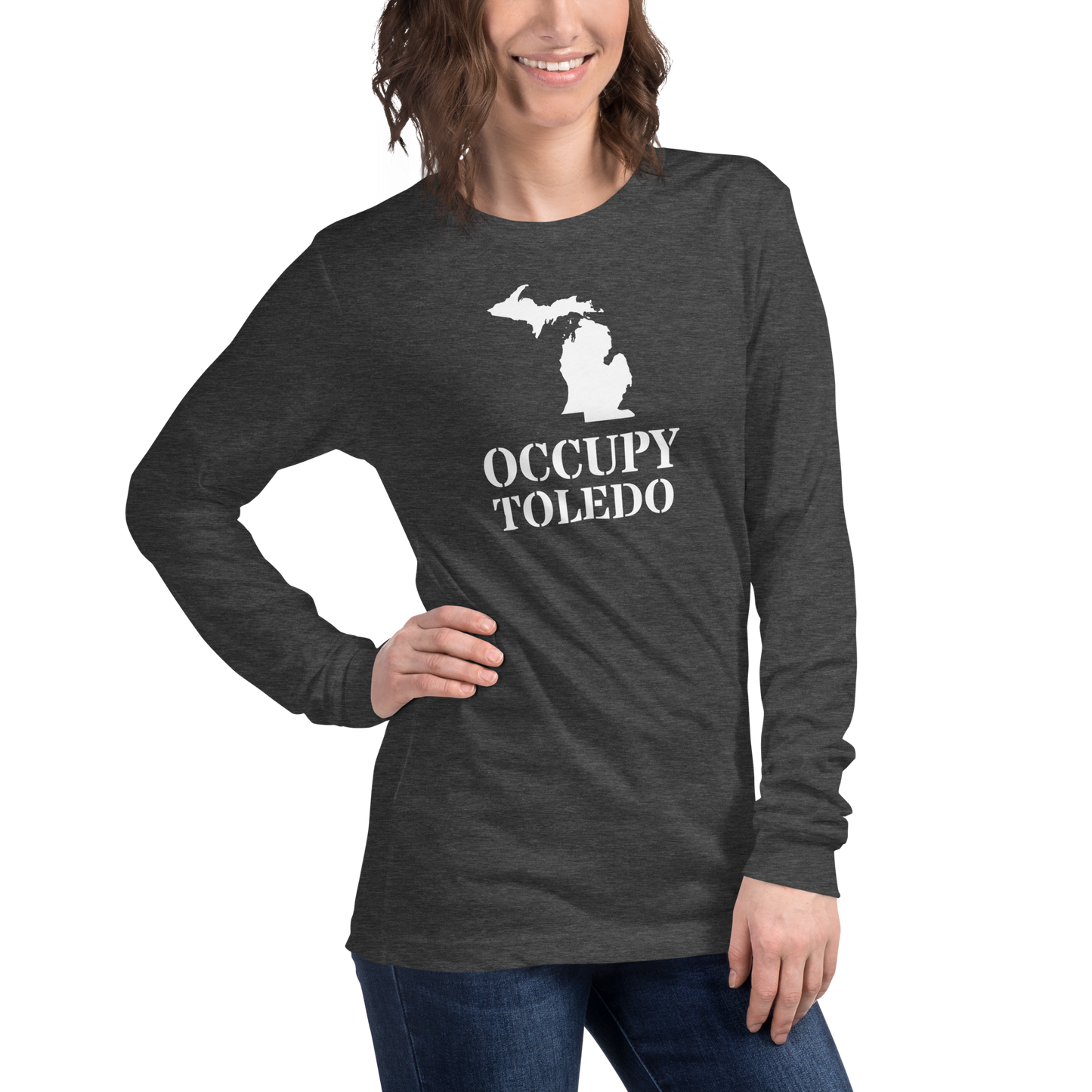 'Occupy Toledo' T-Shirt (w/ Corrected Michigan Outline) | Unisex Long Sleeve