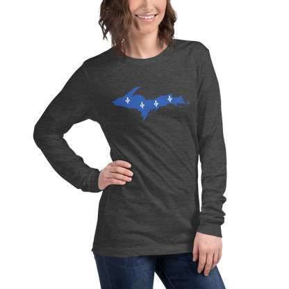 Michigan Upper Peninsula T-Shirt (w/ UP Quebec Flag Outline) | Unisex Long Sleeve