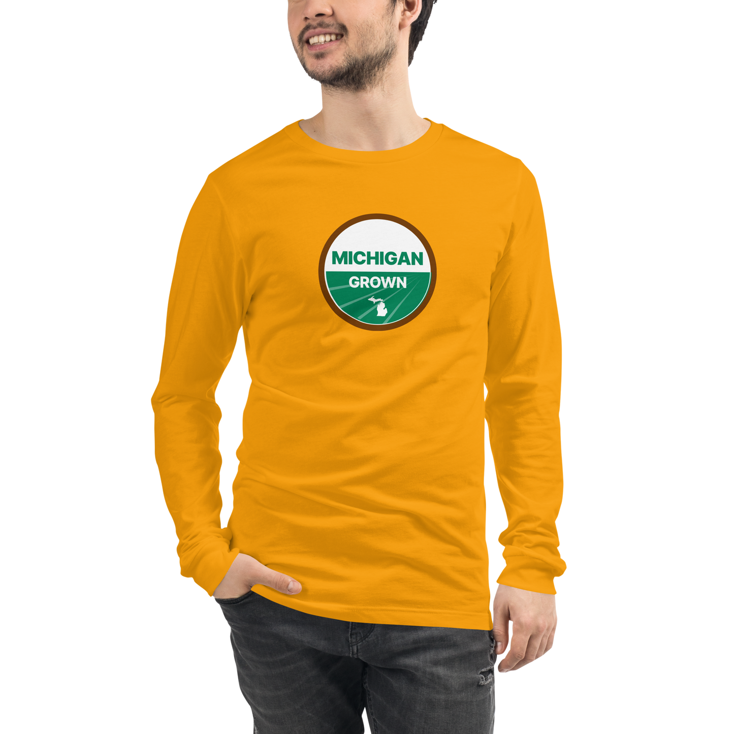 'Michigan Grown' Long Sleeve T-Shirt (Organic Certification Parody)