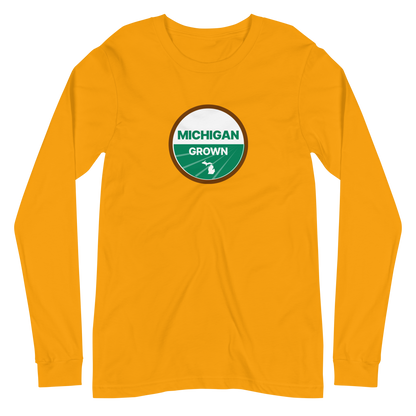 'Michigan Grown' Long Sleeve T-Shirt (Organic Certification Parody)