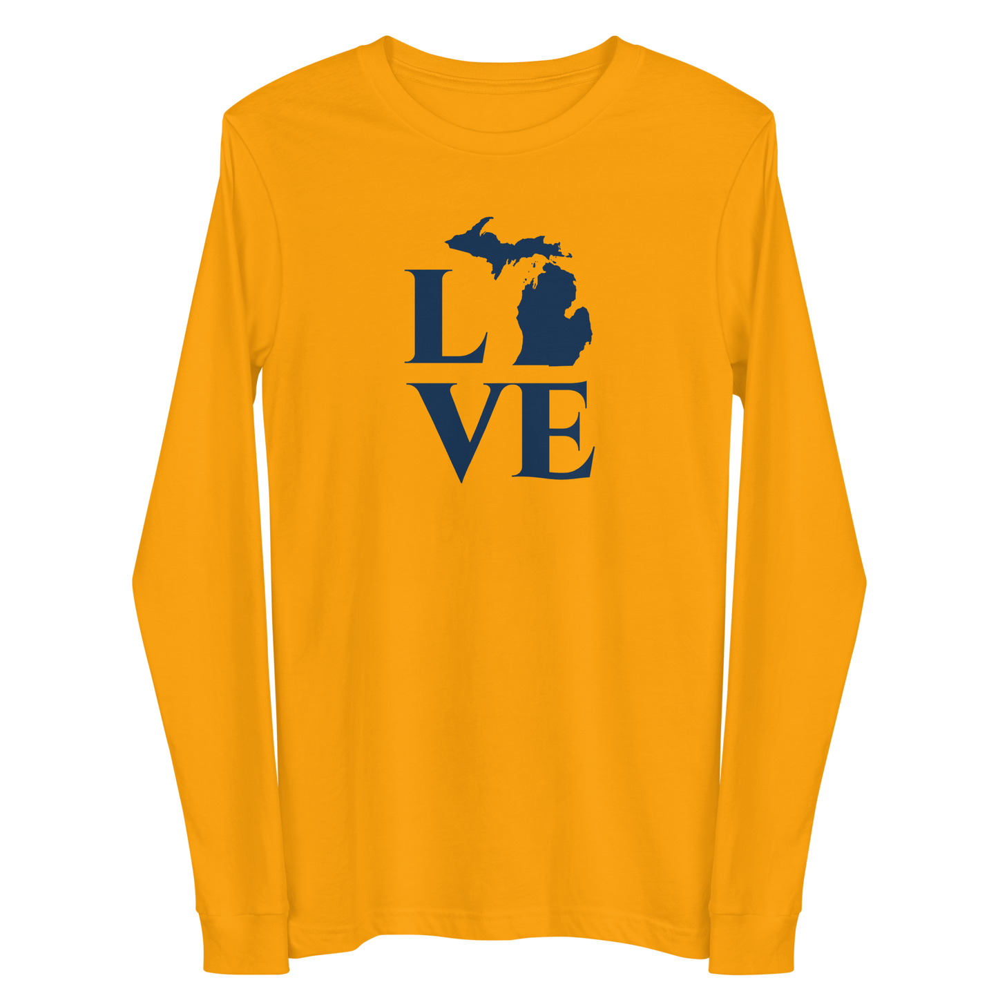 Michigan 'Love' T-Shirt (Roman Serif Font) | Unisex Long Sleeve