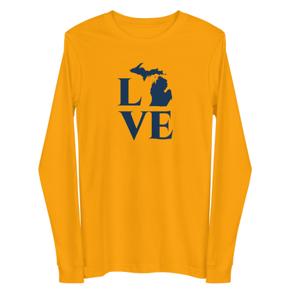 Michigan 'Love' T-Shirt (Roman Serif Font) | Unisex Long Sleeve