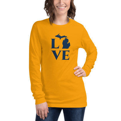 Michigan 'Love' T-Shirt (Roman Serif Font) | Unisex Long Sleeve