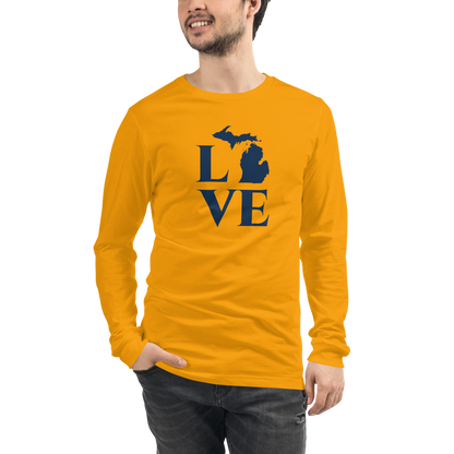 Michigan 'Love' T-Shirt (Roman Serif Font) | Unisex Long Sleeve