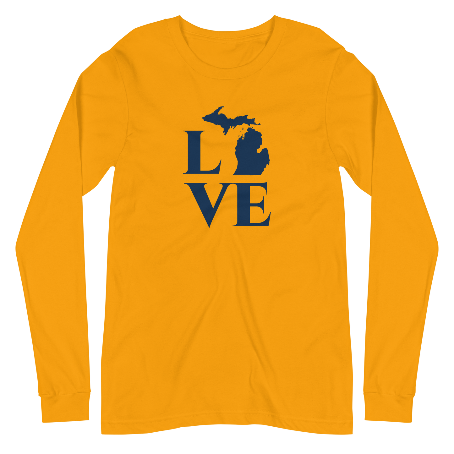 Michigan 'Love' T-Shirt (Roman Serif Font) | Unisex Long Sleeve