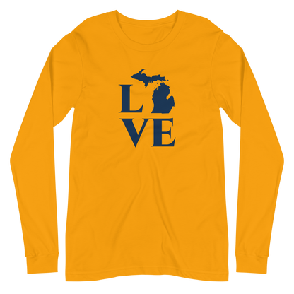 Michigan 'Love' T-Shirt (Roman Serif Font) | Unisex Long Sleeve