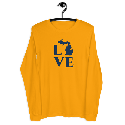 Michigan 'Love' T-Shirt (Roman Serif Font) | Unisex Long Sleeve