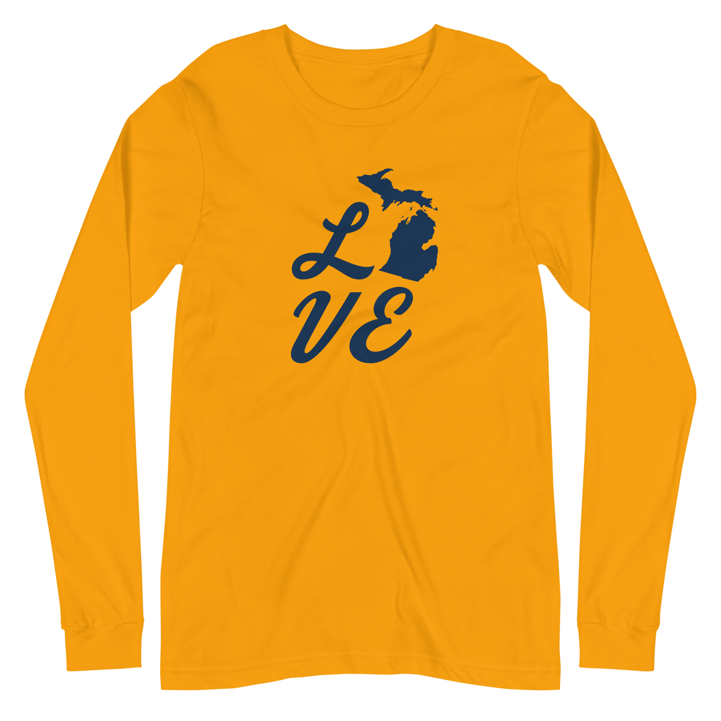 Michigan 'Love' T-Shirt (Retro Script Font) | Unisex Long Sleeve