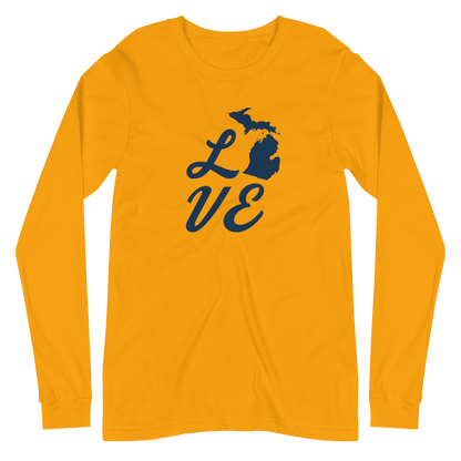 Michigan 'Love' T-Shirt (Retro Script Font) | Unisex Long Sleeve