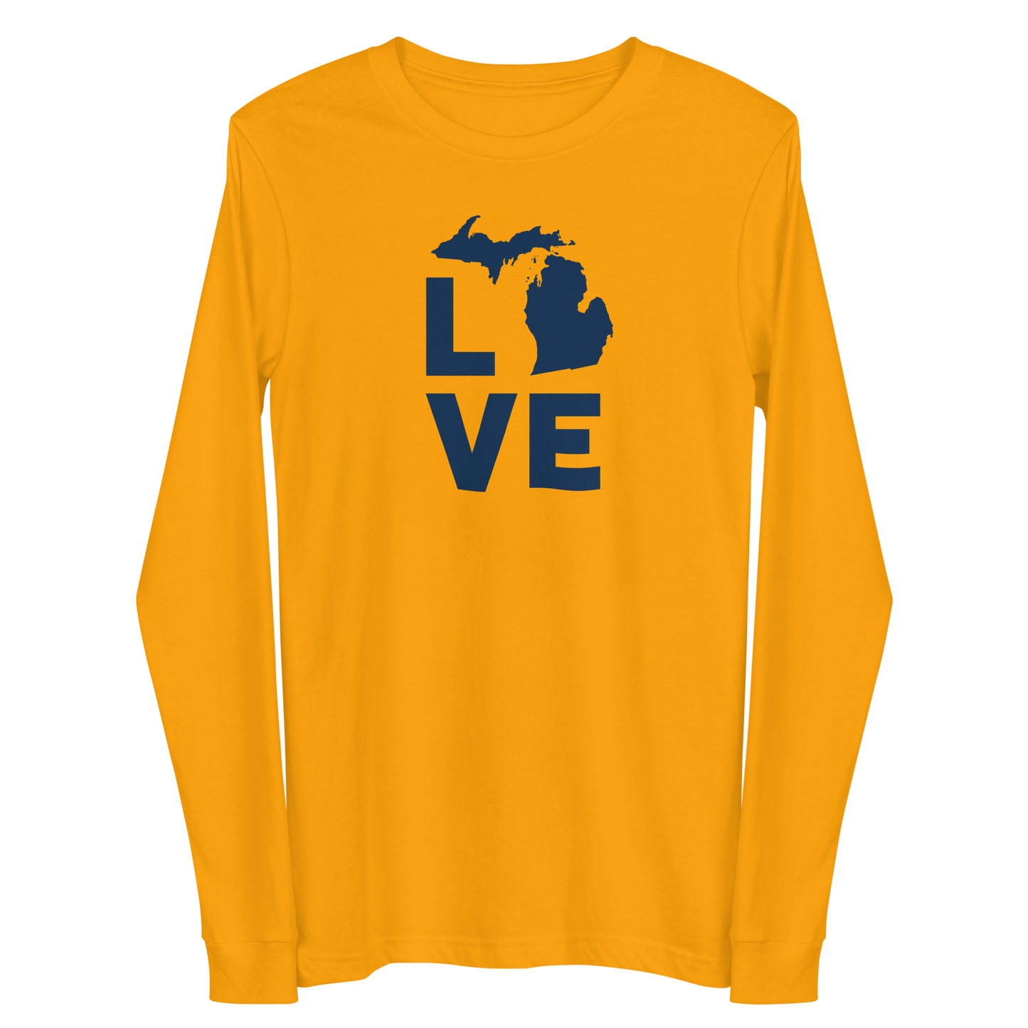 Michigan 'Love' T-Shirt (Geometric Sans Font) | Unisex Long Sleeve