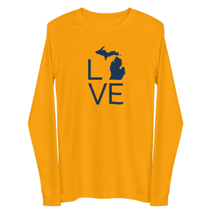 Michigan 'Love' T-Shirt (Thin Sans Font) | Unisex Long Sleeve