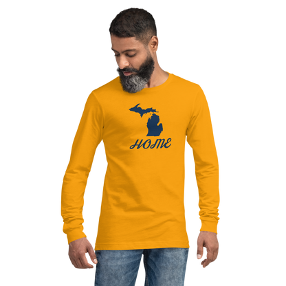 Michigan 'Home' T-Shirt (Retro Script Font) | Unisex Long Sleeve